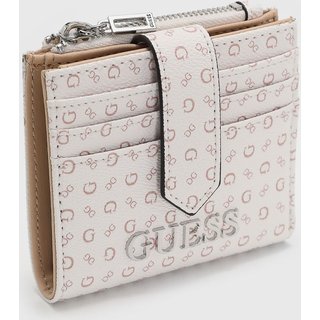 Carteira Feminina Guess Monograma Logo Metálico Branca