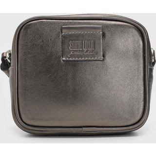 Bolsa Transversal Santa Lolla Metalizado Grafite