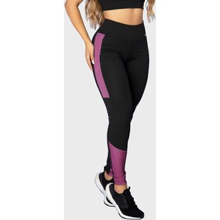 Calça Legging Fitness Tarelles Cintura Alta 3D Preto e Rosa