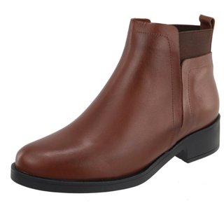 Bota Chelsea Casual Cano Em Couro Curto Moda Maria Paula Cacau