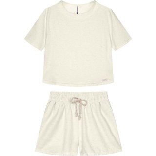 Conjunto Curto Feminino Comfy Marialícia Bege