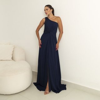 Vestido De Festa Auston Jennifer Azul Marinho