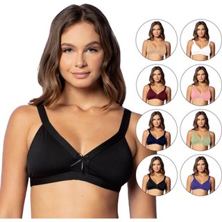 Kit 3 Sutiãs Gabi Lingerie Feminino Sem Bojo Liso Confortável Microfibra Básico Poliamida Multicolorido