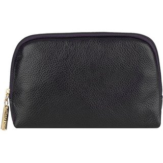 Necessaire de couro liso Duda 12x17x6cm - Preto