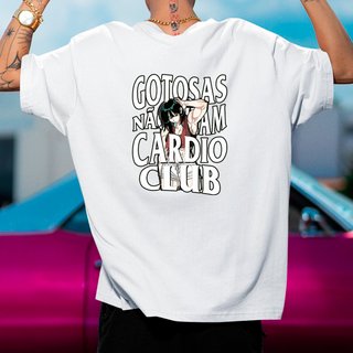 Camiseta Oversized Navit Cardio Gostosa Academia Branco