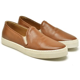 Slip On Feminino Tênis Couro Respirável Leve