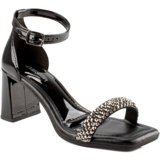 Sandália Feminina Salto Bloco Pewter Preto Mississipi MF393-0001