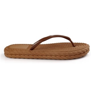 Chinelo Feminino Nuvem Ortopédico Flat Anatômica Rasteirinha Marrom