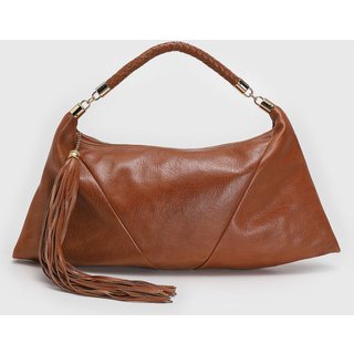 Bolsa Luiza Barcelos Alça de mão Tassel Caramelo