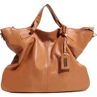 Bolsa Feminina Em Couro Alça De Mão Caramelo "Paula Nalesso"""
