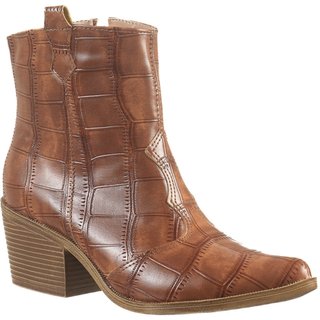 Bota Feminina Texana Western Croco Cano Baixo Via Birigui Caramelo