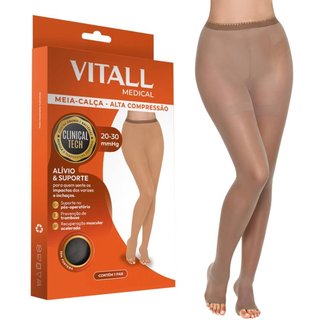 Meia Calça Sem Ponteira Alta Compressão 20-30 mmHg Vitall Medical 1891