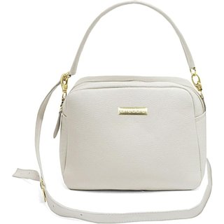 Bolsa Feminina Couro Floater 2 Repartições Alça Removível Caramelo Único Off-white