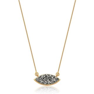 Infantil - Colar Navete Pedra Drusa Banhado a Ouro 18k Ania Store