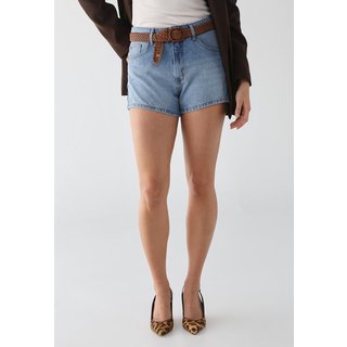 Short Jeans Feminino Lança Perfume Relaxed High Azul Claro