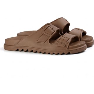 Chinelo Feminino Casual Veritimo Sandália Papete Flatform Elegante Confortável Dia a Dia Marrom
