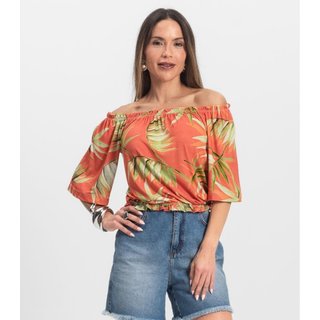 Blusa Feminina Ciganinha Infinita Cor Laranja