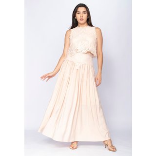Conjunto Amazonia Vital de Saia e Croped Essência da Mata Renda Concha Rosa