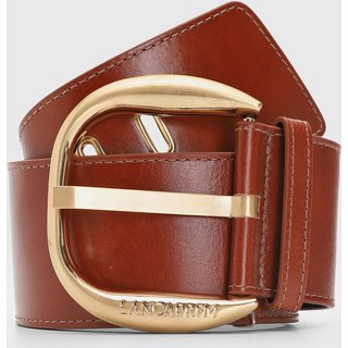 Cinto Feminino Lança Perfume Fivela Dourada Caramelo