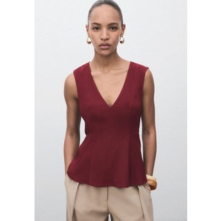 Regata Feminina Mango Decote V Vermelha
