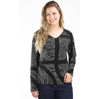 Blusa Pau a Pique Estampada Preto BEGE - P Pau a Pique