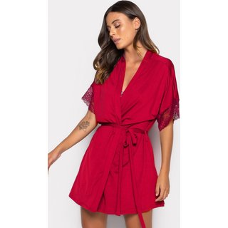 Robe Mood Modas Feminino Hobby Hobbie Roupão Sexy Noiva Robe 238 Vermelho
