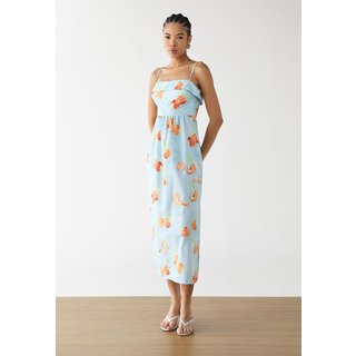 Vestido Feminino FARM Estampa Frutas Azul Claro