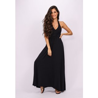 Vestido Longo Malha Frente Única Preto