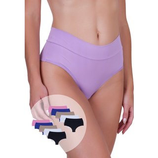 Kit 10 Calcinhas Femininas Super Conforto Cós Alto Fio Duplo Compressão Leve Concept Lingerie Plus Size