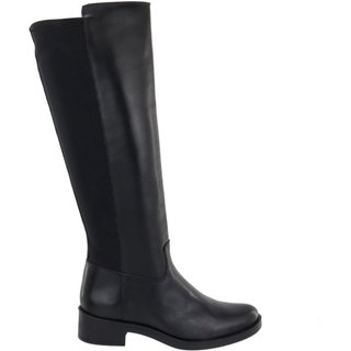 Bota Cano Longo Montaria Em Couro Conforto Maria Paula Preto