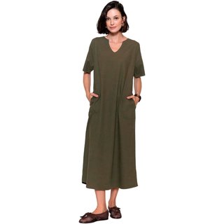 Vestido Feminino Biamar Longo Decote V Verde Escuro