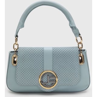 Bolsa Média Feminina Jorge Bischoff Aba Texturizada Azul Claro