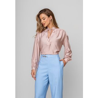 Blusa Alfaiataria Com Gola V Laço Salvatore Rosa