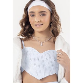 Top Hi Angel Brilho Celestial 10 Azul