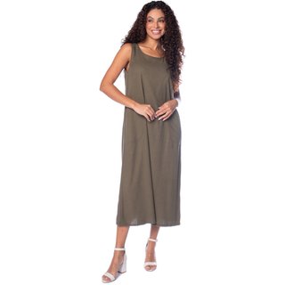 Vestido Feminino Biamar Longo Gola Redonda Verde