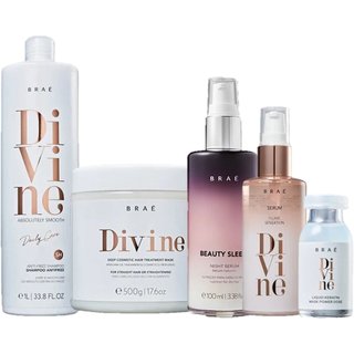 Brae Divine Shampoo 1L Mascara 500g Serum 60ml Ampola 13ml e Beauty Sleep 100ml