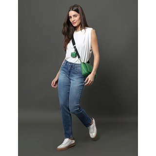 Regata Feminina Pregas Ombro Calvin Klein Jeans - Branco Calvin Klein Jeans