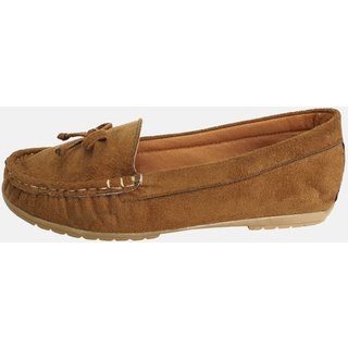 Sapatilha Mocassim Moda Pé Costurado À Mão Conforto Cor Caramelo