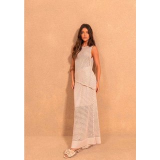 Blusa Regata Assimétrica Em Malha Tricô