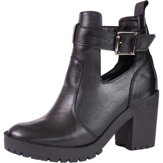 Bota Coturno Tratorado Couro Preto Tellini Store