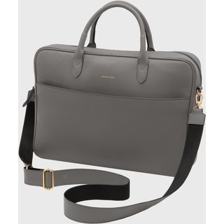 Bolsa Pasta Transversal Couro Mariart Sampa Cinza