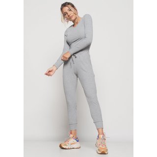 Conjunto Salvatore Comfy Com Blusa Manga Longa e Jogger Canelada Mescla