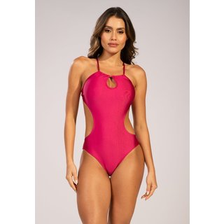 Maiô Bella Fiore Modas Engana Mamãe Jéssica Sem Bojo Detalhes Liso Rosa