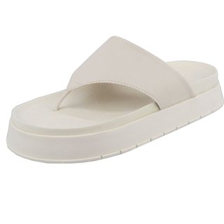 Sandália Flatform de Dedo Papete Macia Blogueira Agnes Veronez Off White