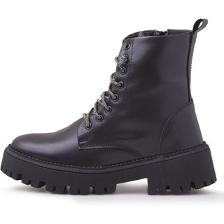 Bota Coturno LeRUCHEL Feminino Tratorado com Strass Preto