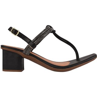 Sandália Feminina Salto Baixo 5cm Bloco Amarração Strass Brilho Bico Quadrado Amarração
