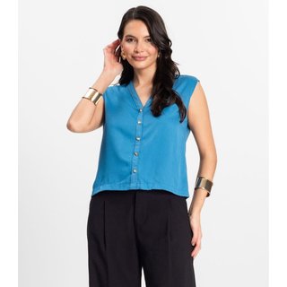 Camisa Feminina Viscose Sarjada Pesada Rovitex Azul