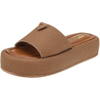 Tamanco Lóris Shoes Feminino Flatform Plataforma Fashion Confort 043-001 Caramelo