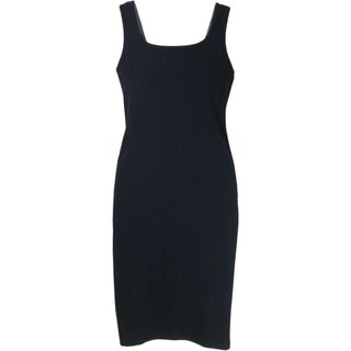Vestido Canelado Médio Justo Forum Preto