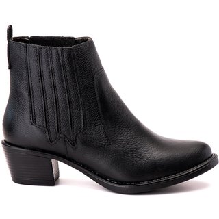 Bota Couro Campero Cano Curto Básic Preto
